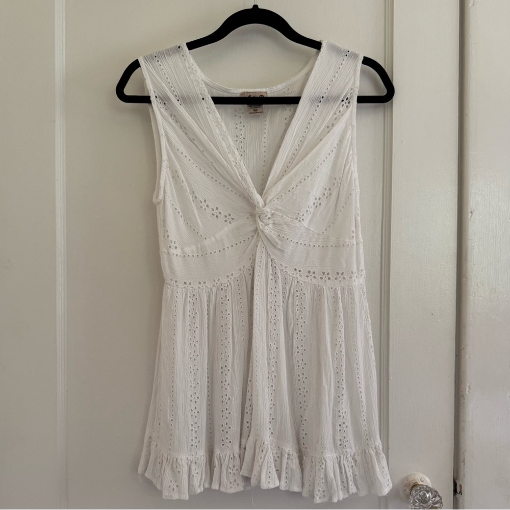 Lola P. White Eyelet Swim Coverup